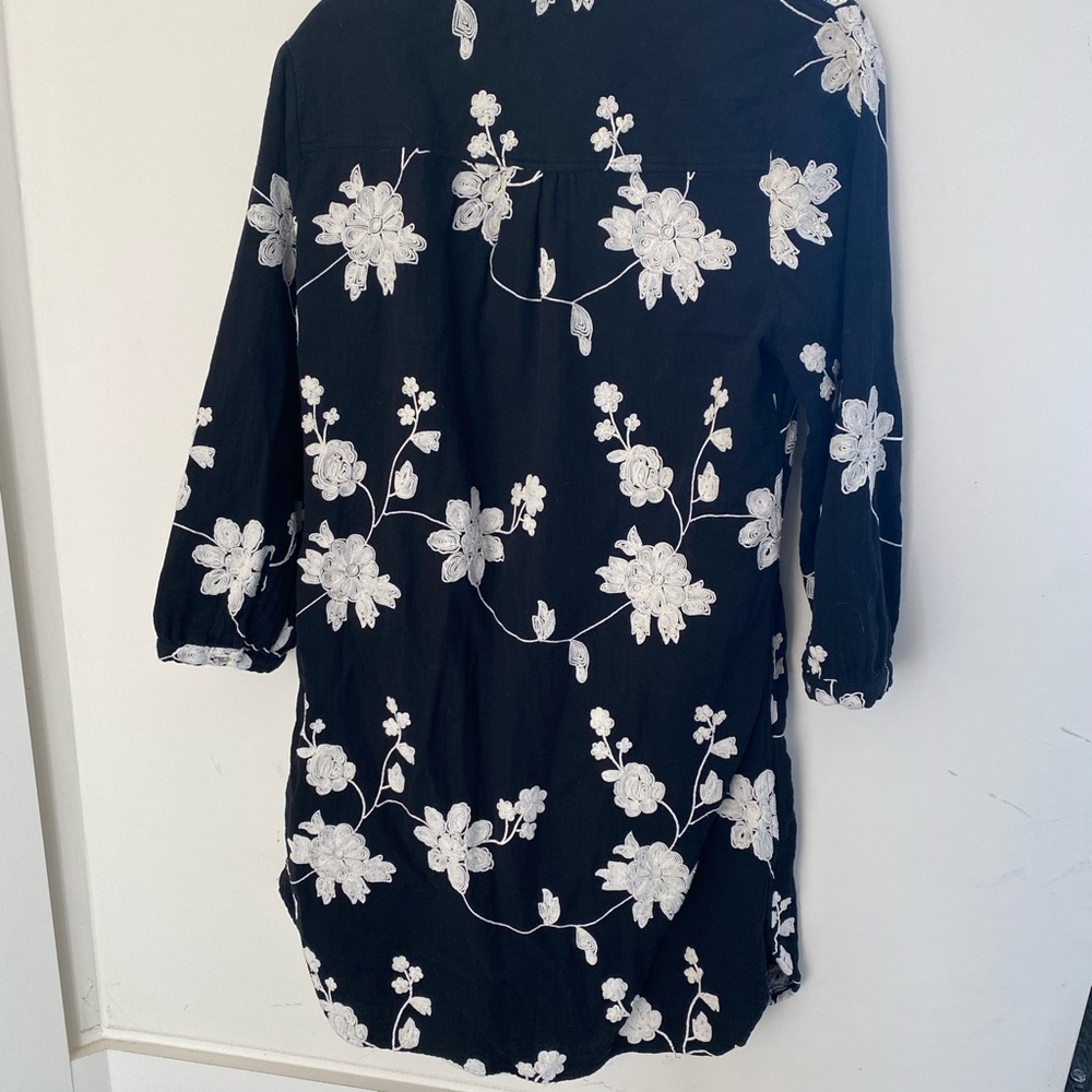 Isabella Sinclair Anthropologie Embroidered Dress | Color: Black/White Sz Large - Picture 4 of 4